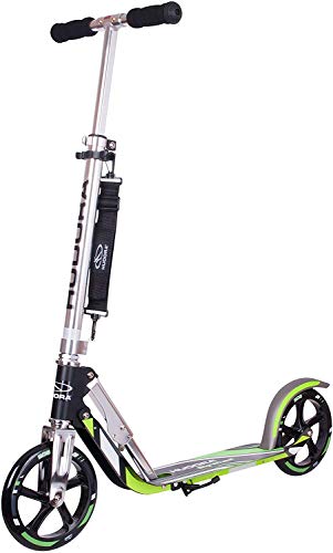 HUDORA 14695 BigWheel 205-Das Original mit RX Pro Technologie-Tret-Roller klappbar-City-Scooter, schwarz/grün